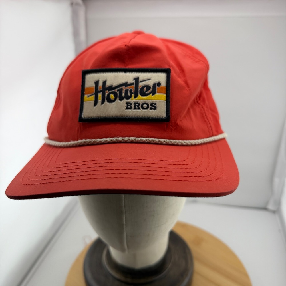 Howler Brothers Red Nylon Rope Hat Retro Patch Snapback Outdoor Surf Western